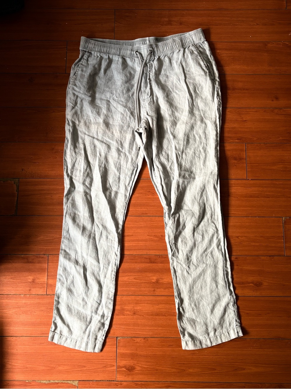 James Perse Light Gray Linen Drawstring Pants